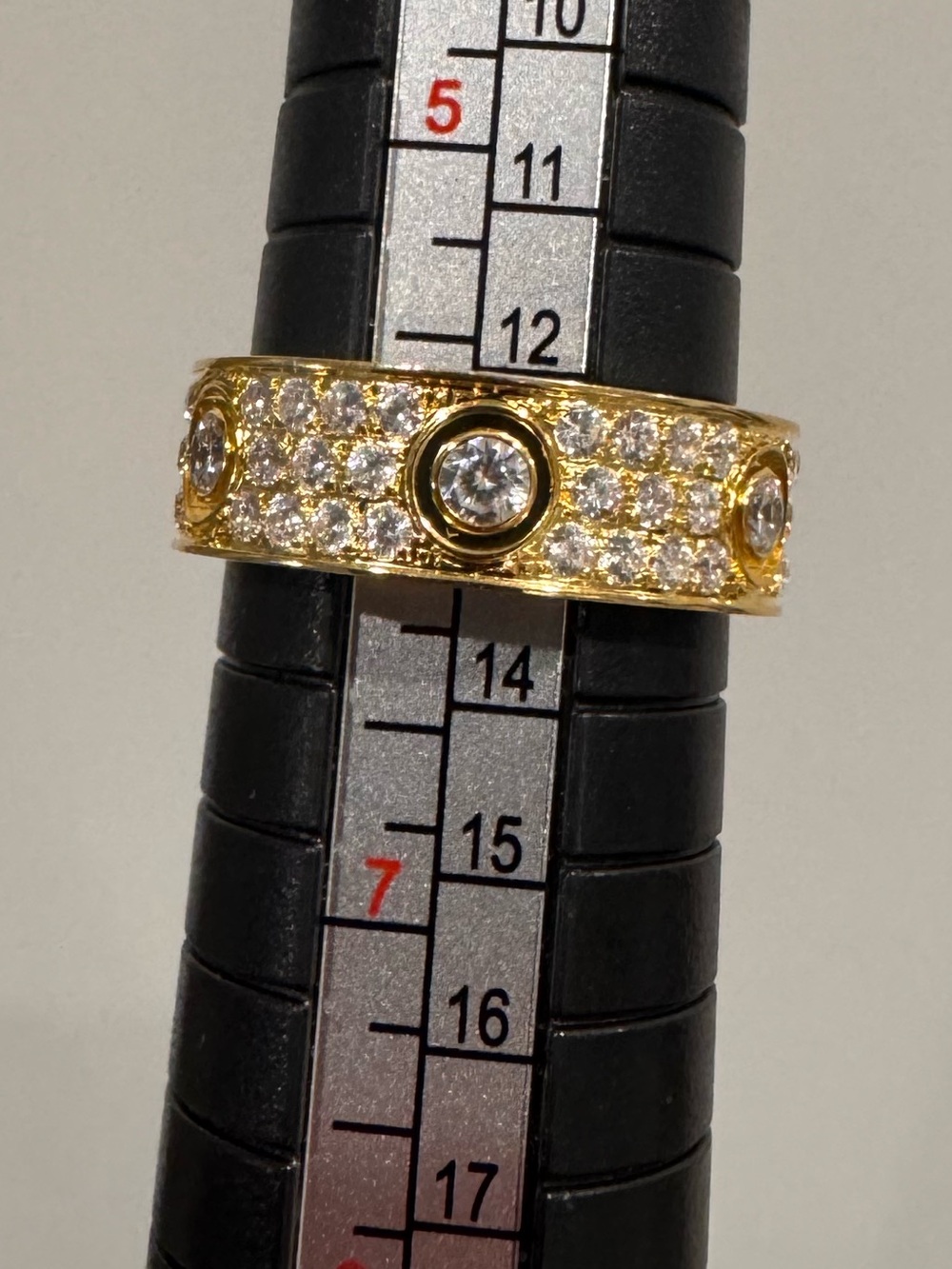 Gold Crystal Pave Band Ring - Women